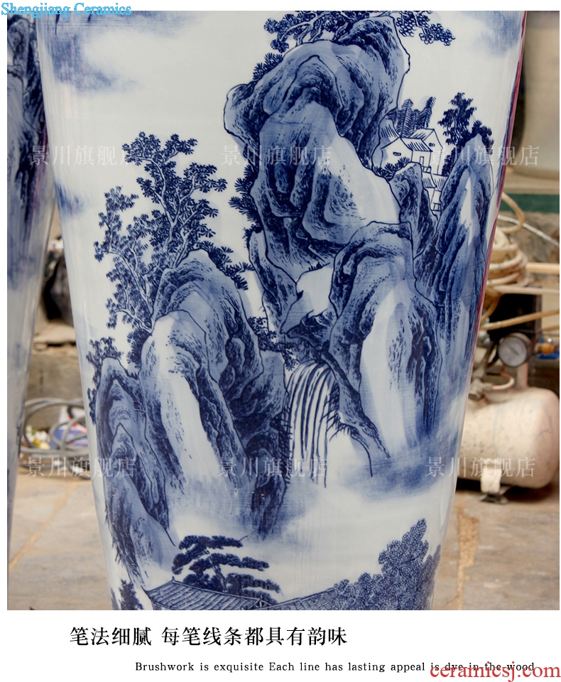 Blue and white porcelain of jingdezhen ceramics yunshan xiufeng sitting room of large vase household study flower arranging office furnishing articles