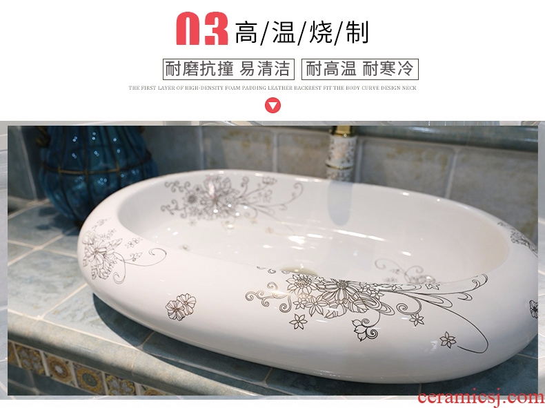 JingWei bathroom ceramic bathroom sinks jingdezhen art on the basin of continental basin sink basin flowers