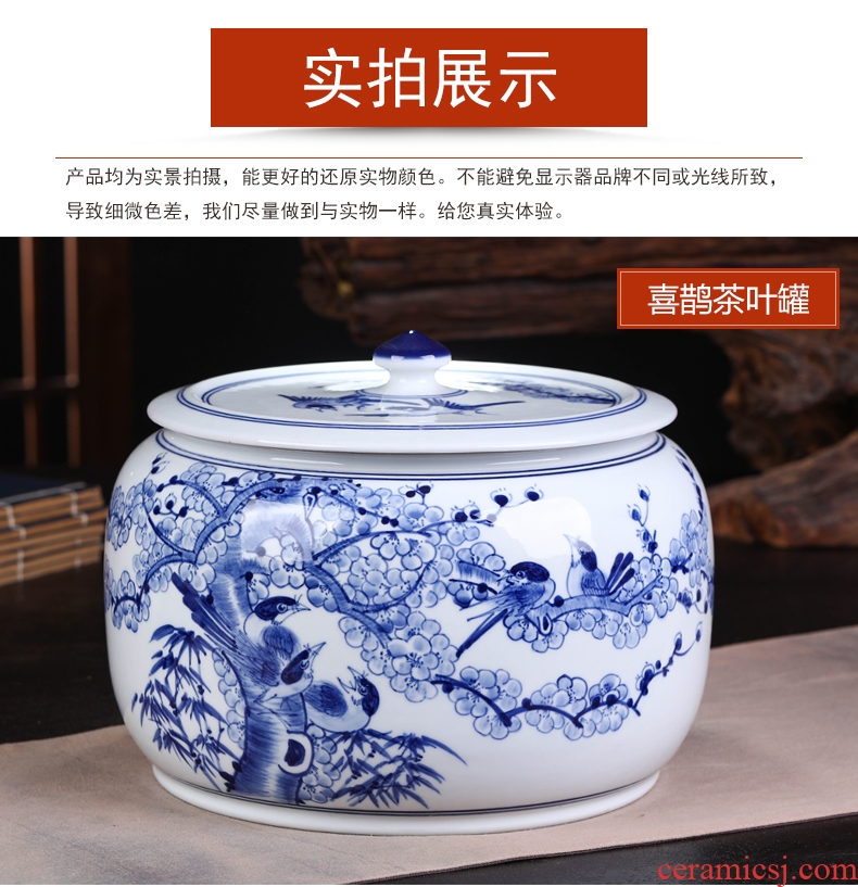 Jingdezhen ceramics pu 'er tea packaging gift box the tea pot home tea cake pot seal storage tank