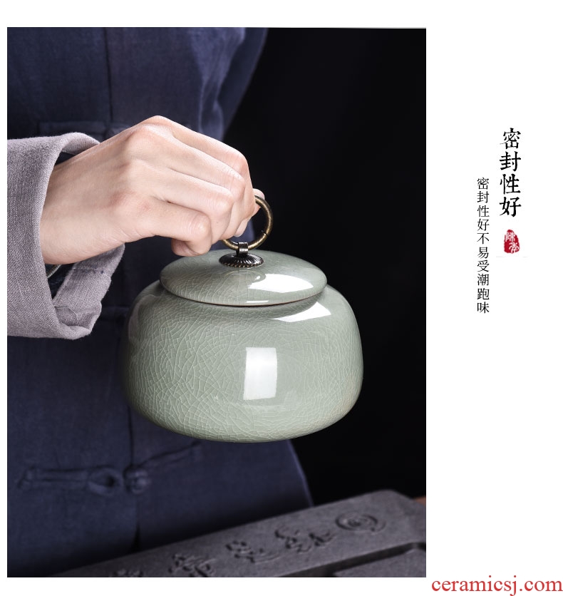 Caddy HaoFeng elder brother kiln ceramic seal tank storage tanks tieguanyin store receives puer tea pot of gift boxes