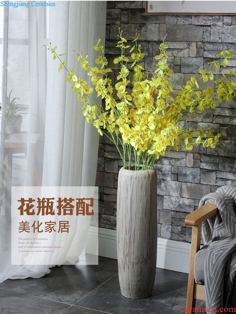 Lucky bamboo dried flowers big ceramic vase Nordic modern furnishing articles, arranging flowers sitting room be born creative home decorations