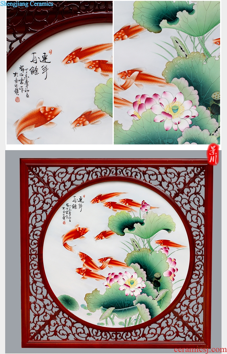 Jingdezhen ceramic hand-painted porcelain plate painting sofa setting wall hang a picture to the sitting room porch partition screen copy classic adornment
