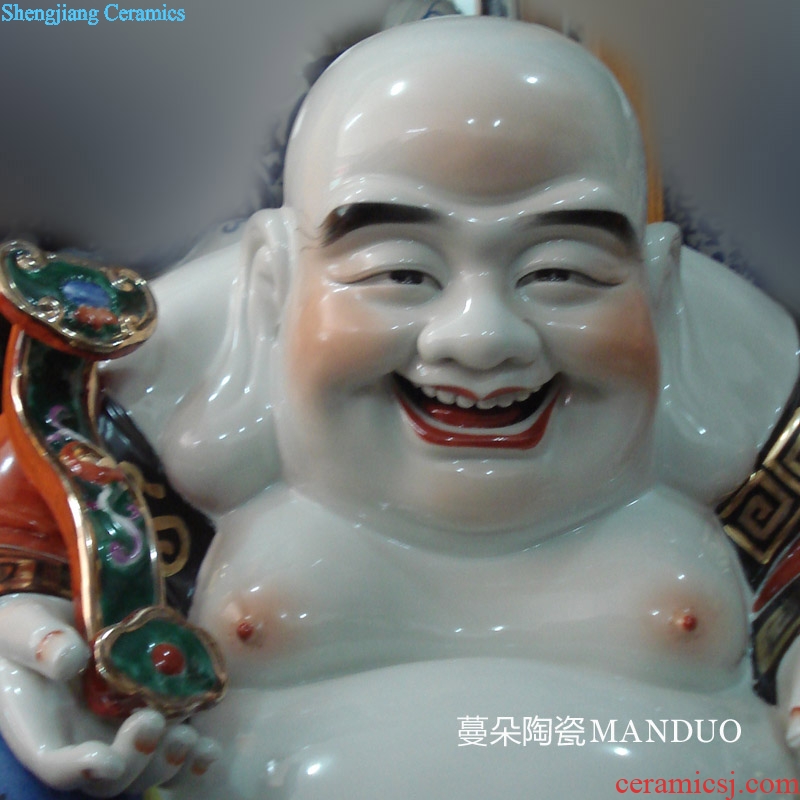 Jingdezhen ruyi laughing Buddha jingdezhen porcelain color door porch decoration porcelain Buddha laughing Buddha