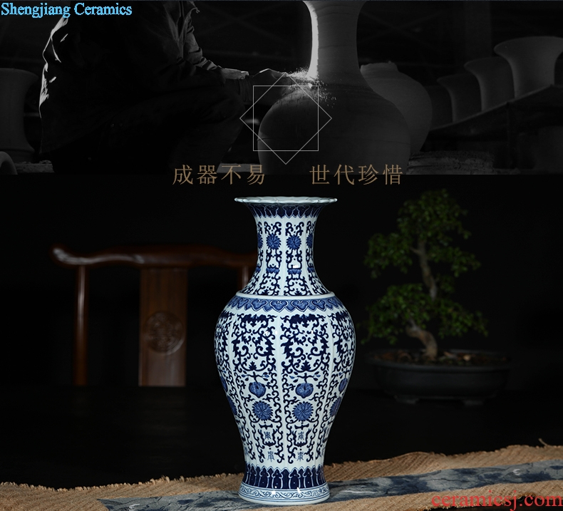 Jingdezhen ceramics vase blue and white porcelain sitting room of Chinese style household adornment porch furnishing articles furnishing articles