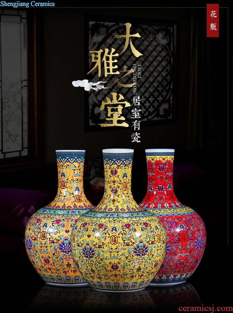 Jingdezhen ceramics colored enamel of large vases, flower flower arranging the sitting room porch decoration ceramics furnishing articles