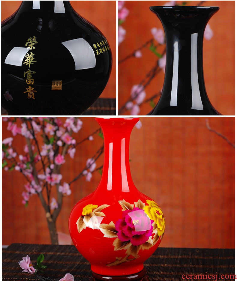 Jingdezhen ceramic vases, fashion household wine ark adornment handicraft sitting room ceramic furnishing articles furnishing articles straw vase