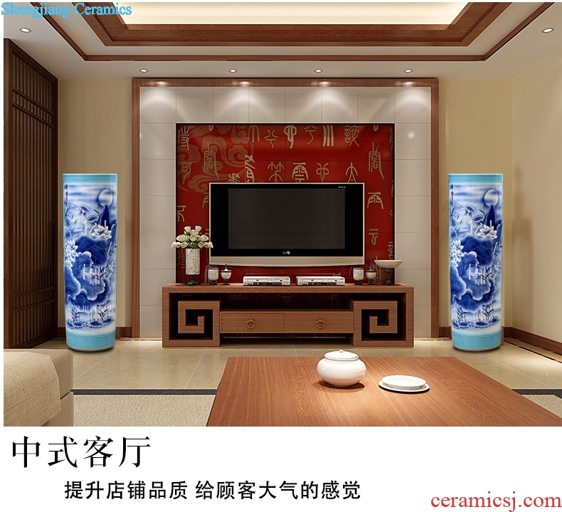 Jingdezhen hand-painted flowers and landing big quiver household ceramics from the sitting room the hotel furnishing articles Chinese vase