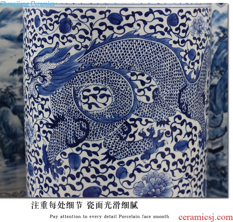 Blue and white same vase hand-painted archaize admiralty bound branch lotus blue and white porcelain of jingdezhen ceramics sitting room floor furnishing articles