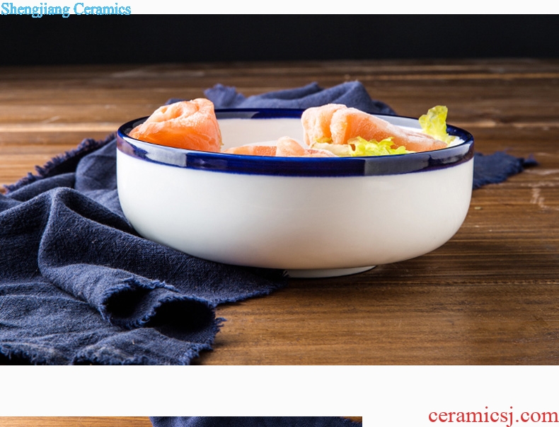 Million jia creative ceramic bowl rainbow noodle bowl bowl home a large soup pot soup bowl microwave li riceses leave