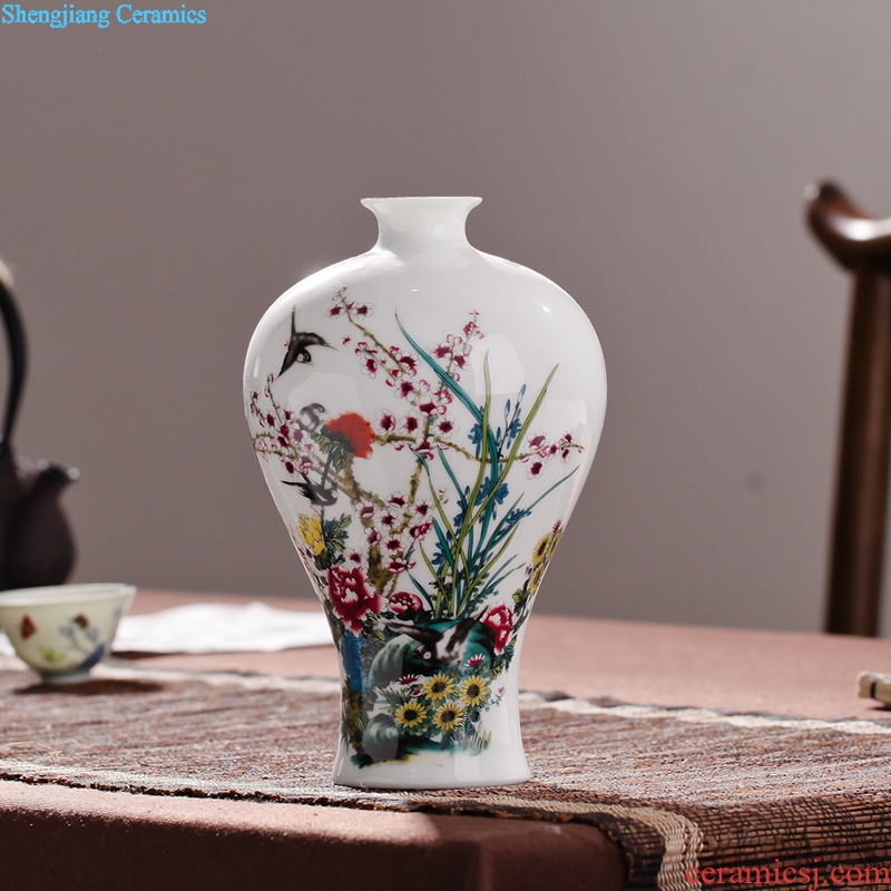 Contracted sitting room packages mailed jingdezhen porcelain vase famille rose porcelain vase modern fashionable household decoration decoration