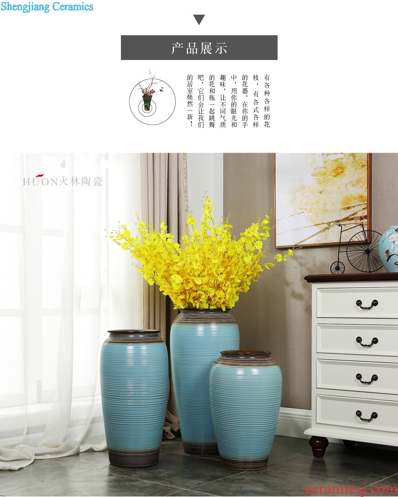 Retro creative ceramic pot of large vase porch home sitting room hotel villa decoration theme flower arrangement