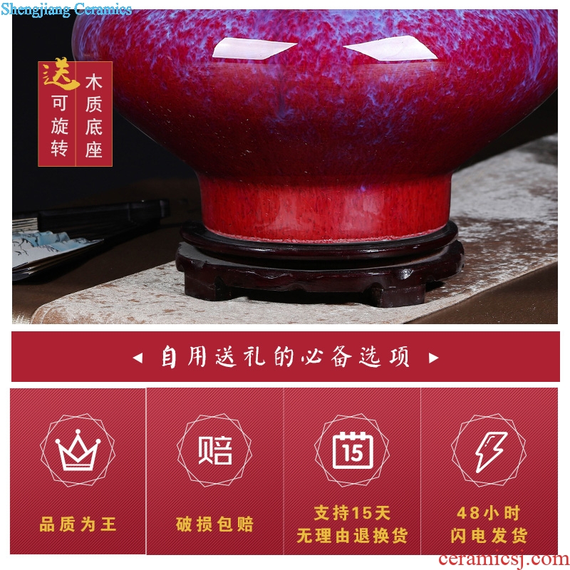 Jingdezhen ceramics vase furnishing articles furnishing articles new ruby red Chinese porcelain the sitting room porch decoration home decoration