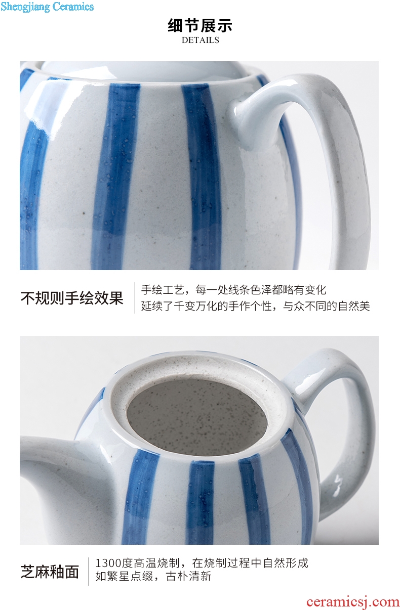 Ijarl million jia creative Japanese ceramic teapot teacup household contracted small pure and fresh and drink a cup of Karen kettle