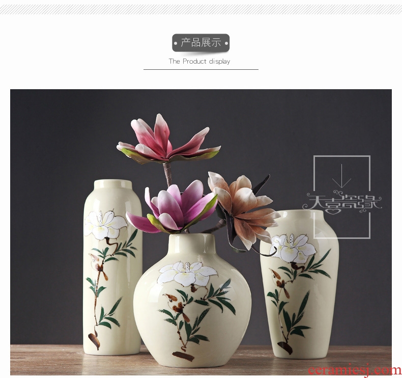 Jingdezhen contemporary and contracted sitting room european-style household ceramic vase creative dry flower arranging flowers soft adornment is placed