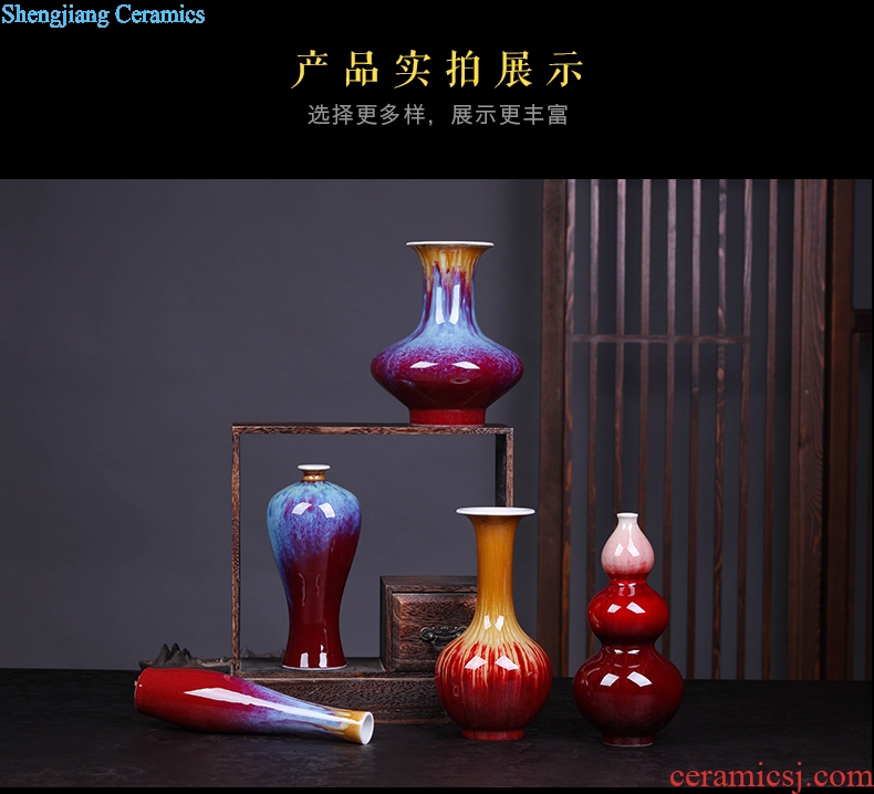 New Chinese style ruby red vases, pottery and porcelain of jingdezhen ceramics kiln furnishing articles sitting room porch decoration home decoration