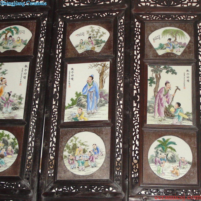 Jingdezhen archaize pastel landscapes do old porcelain plate screen adornment wall hanging wall hanging jingdezhen ancient porcelain