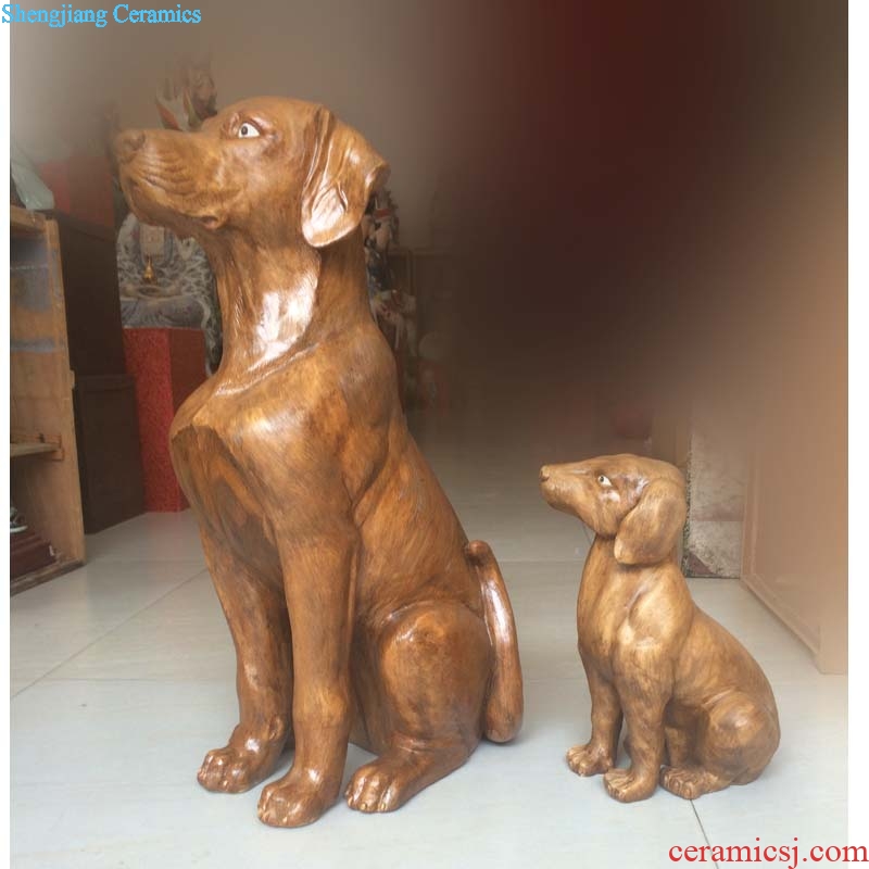 Jingdezhen porcelain furnishing articles furnishing articles three-dimensional sculpture German shepherd cute dogs standing guard German shepherd dog gatekeepers