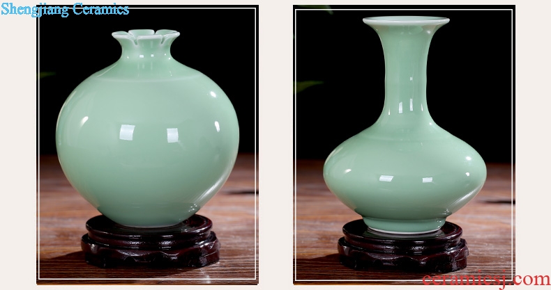 Jingdezhen ceramics shadow blue glaze pomegranate antique vases, flower of Chinese style household adornment handicraft furnishing articles sitting room