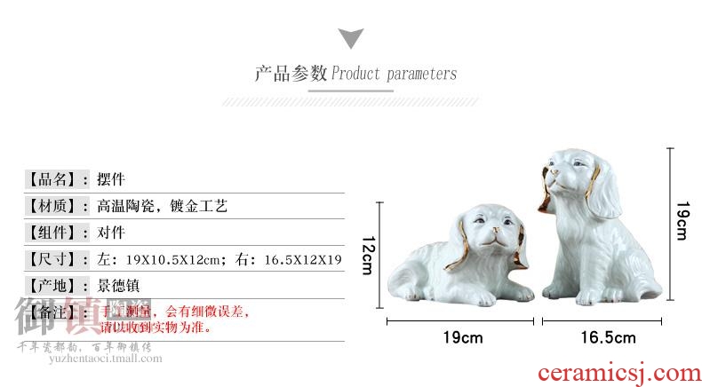 Ceramic puppy dog birthday present for his girlfriend zodiac cartoon household adornment penjing lovers wedding gift
