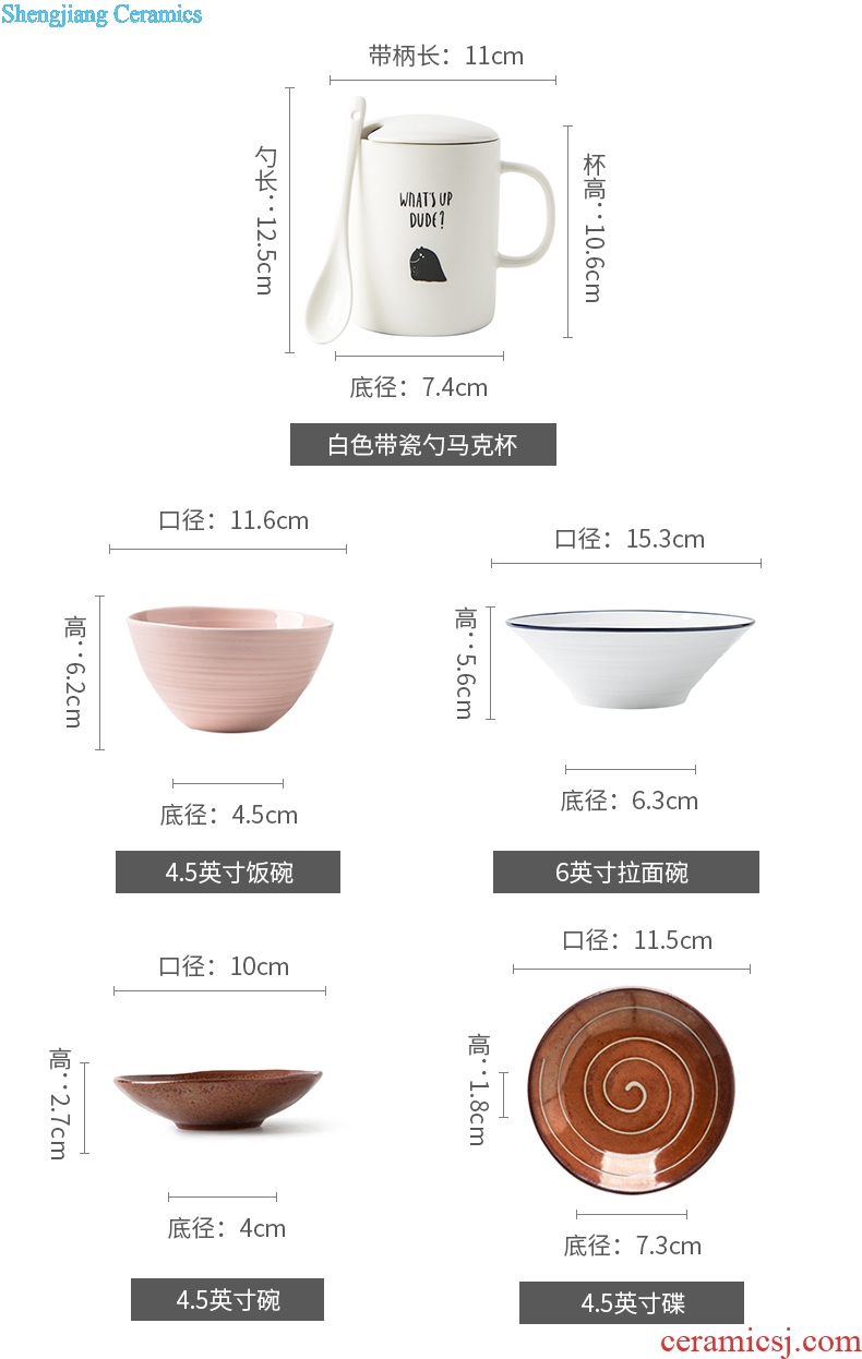 Ijarl million jia creative contracted with cover with ceramic spoon mug cup coffee cups of milk tea cups