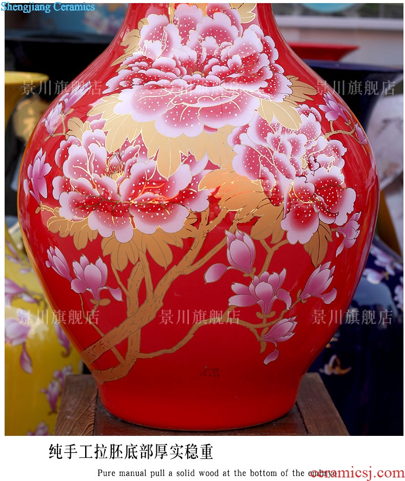 Jingdezhen ceramic maxim landing big gourd vases home sitting room store modern Chinese style furnishing articles