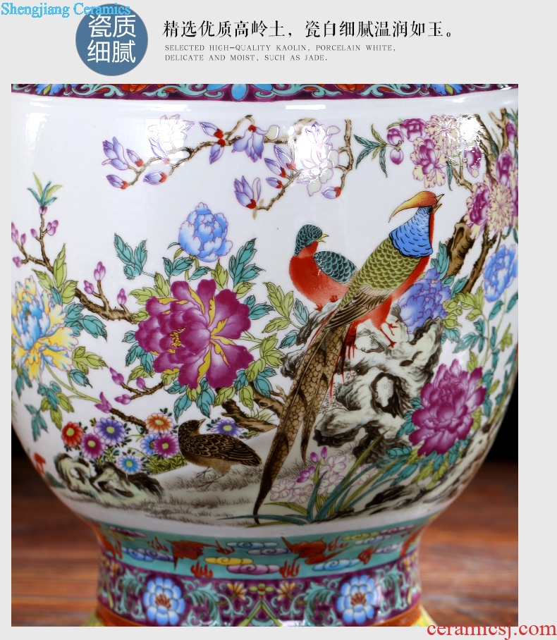 Jingdezhen ceramic vase painting of flowers and mesa sitting room of Chinese style household furnishing articles collection handicrafts imitation qianlong classical system