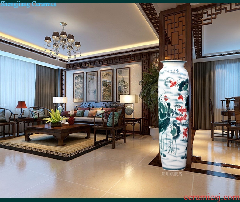 Jingdezhen ceramics of large vases, hand-painted lotus lotus years sitting room place wax gourd bottle than fish