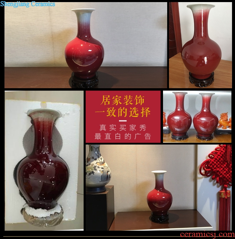 Jingdezhen ceramics vase antique ruby red porcelain kiln furnishing articles adornment that occupy the home sitting room porch decoration