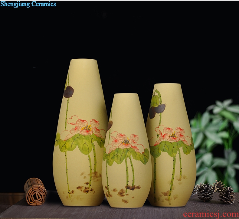 Scene, jingdezhen ceramic vase hand-painted frosted three-piece handicraft furnishing articles home decoration decoration