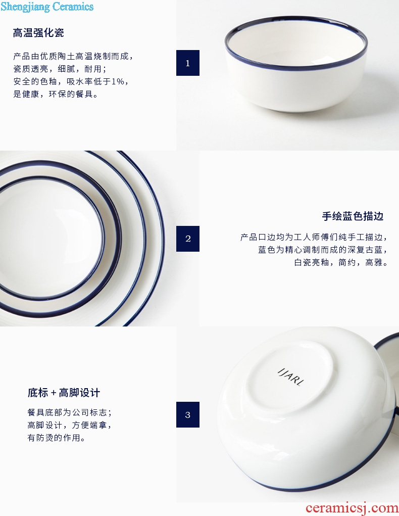 Million fine porcelain enamel Japanese large bowl of rice bowls contracted wind cute eat bowl dessert bowl household rainbow noodle bowl dish bowl