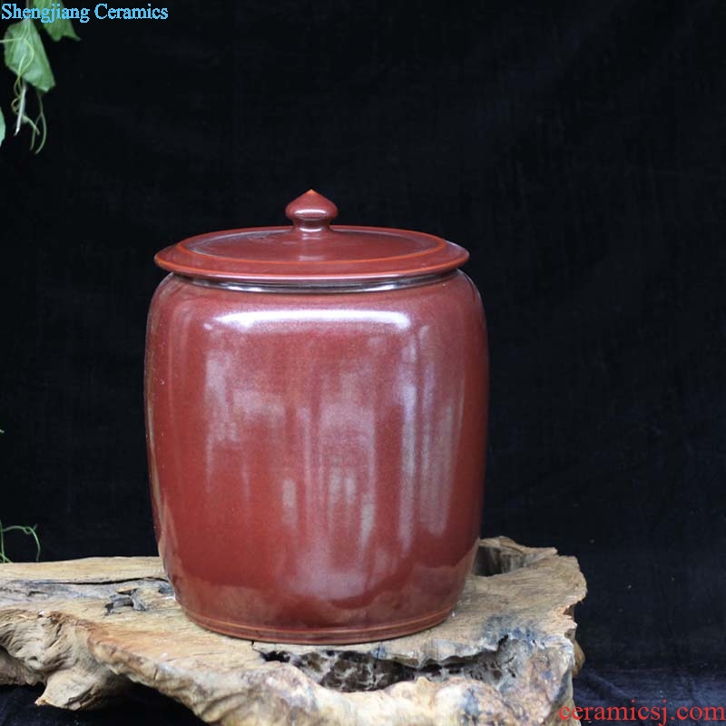 Jingdezhen 6 jin jin 45 20 jins storage jar of orange to dark red porcelain ceramic storage tank