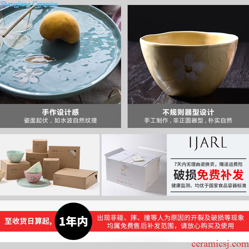 Million jia creative ceramic tableware plate beefsteak plates home dishes dumplings of plate to vomit all the bone plate