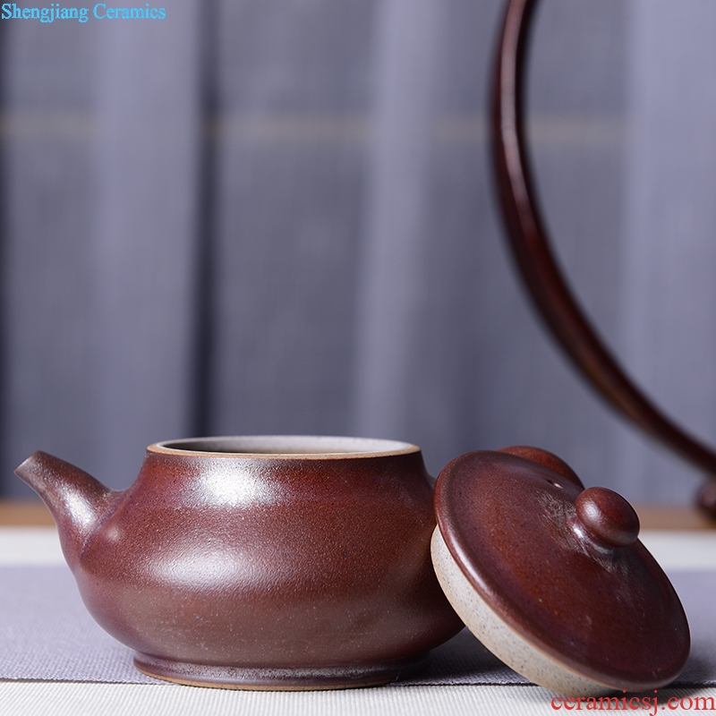 Jingdezhen TaoXiChuan new handmade ceramic flat bulb kung fu tea set of violet arenaceous the teapot