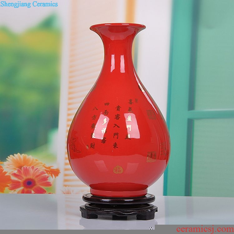 Jingdezhen ceramic vase modern wedding gift decoration furnishing articles home decoration China red porcelain vase