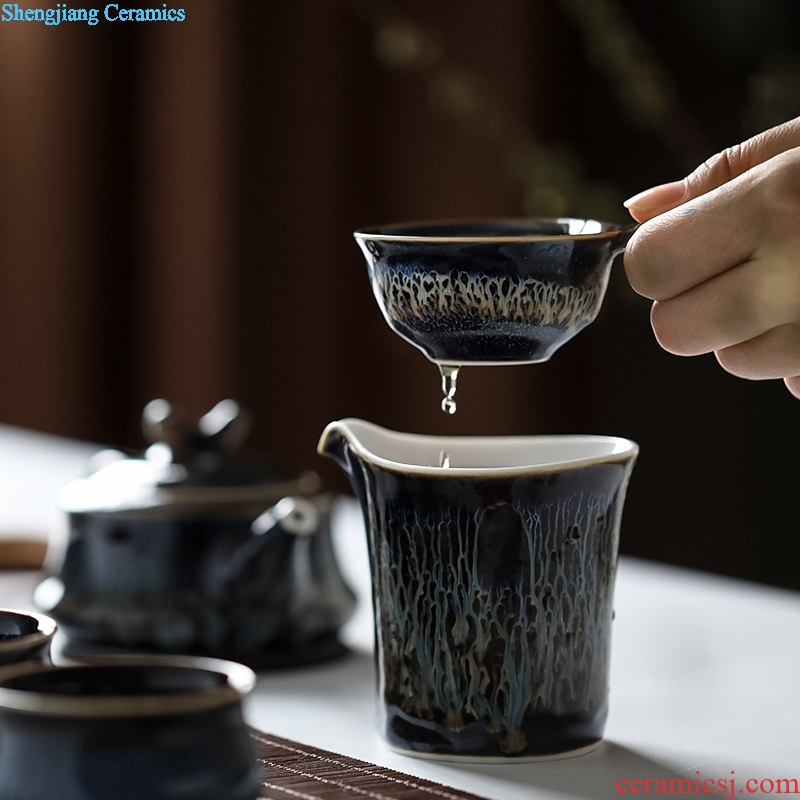 TaoXiChuan jingdezhen ceramic temmoku variable glaze large antique fair mug heat points tea, kungfu tea accessories