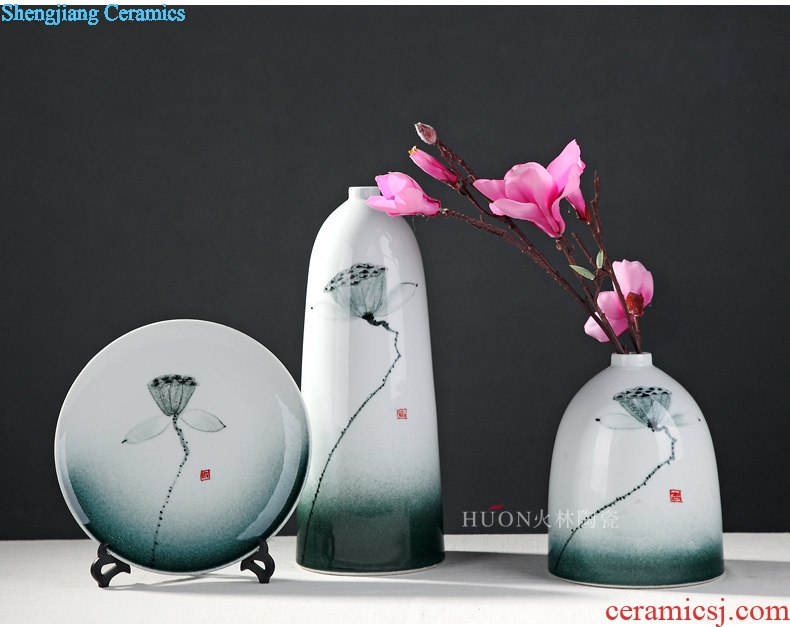 Modern new Chinese vase furnishing articles flower implement the sitting room TV ark wine desktop plug-in dried flowers household ceramic furnishings