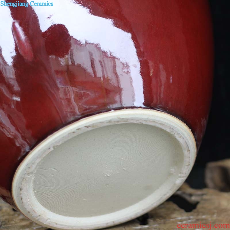 Jingdezhen red tiger porcelain cover pot type wax gourd storage cover pot wedding supplies new decorative porcelain