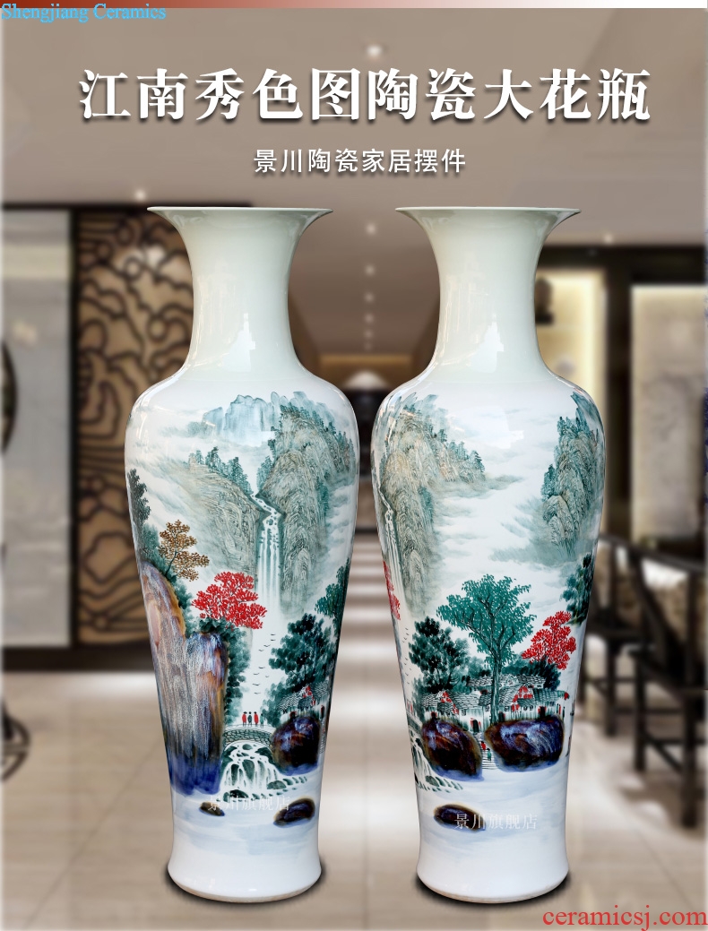 Jingdezhen ceramic bottle handicraft furnishing articles hand-painted scenery south xiuse of large vase decoration opening gifts