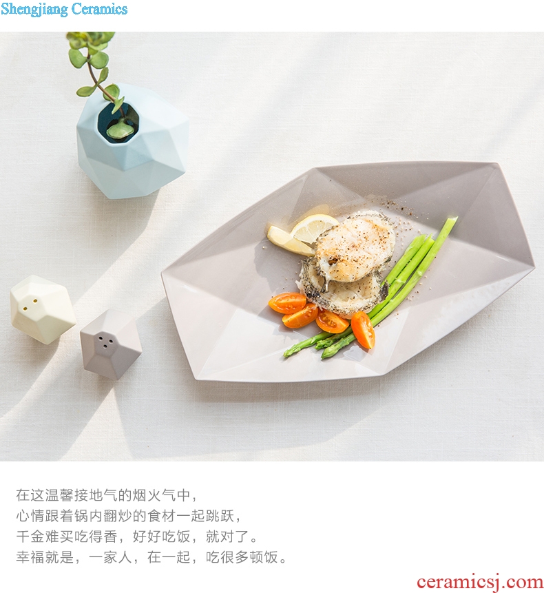Ijarl million jia creative Korean contracted personality ceramic tableware fish dish home long drive number plate and exquisite