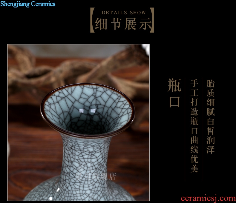 Archaize kilns were a piece of crack blue glaze flower bottles of jingdezhen ceramics classic modern home act the role ofing is tasted furnishing articles in the living room