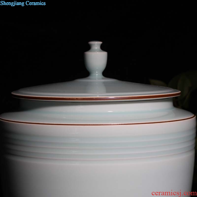 Jingdezhen 30 jins monochromatic celadon porcelain cover of snacks cover tank storage tank mesa furnishing articles rich ancient frame porcelain