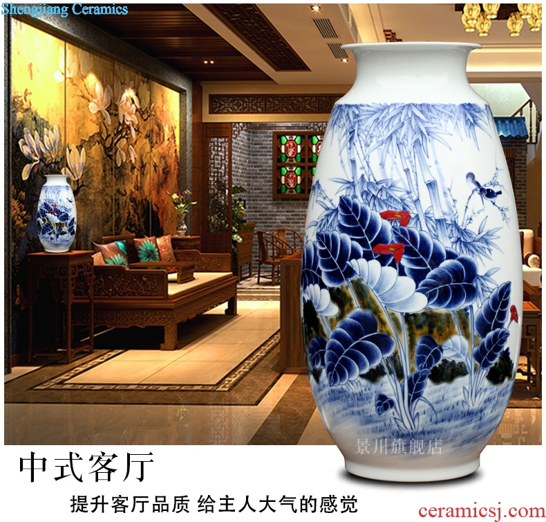 Jingdezhen ceramics hand-painted bamboo report peaceful ceramic vase home sitting room place modern archaized decorations