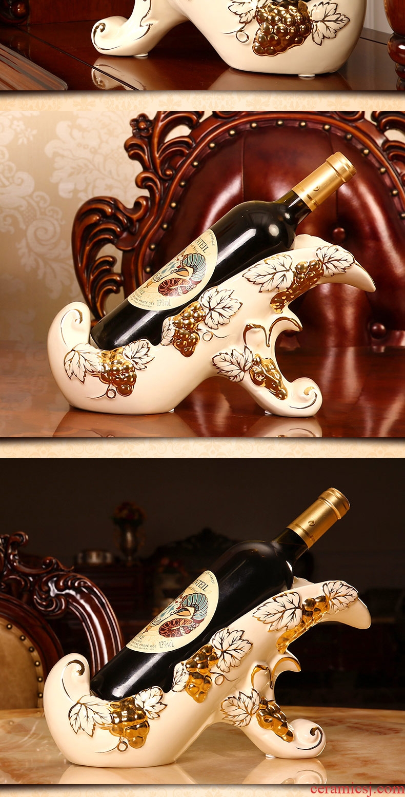 Vatican Sally's luxury european-style wine rack furnishing articles of creative household wine bottle ceramic decoration wedding gift