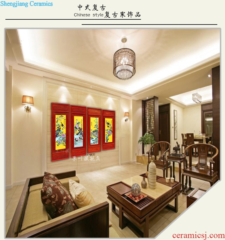 Jingdezhen porcelain plate painter in the sitting room adornment furnishing articles hotel background picture of modern ceramic painting teahouse hang a picture
