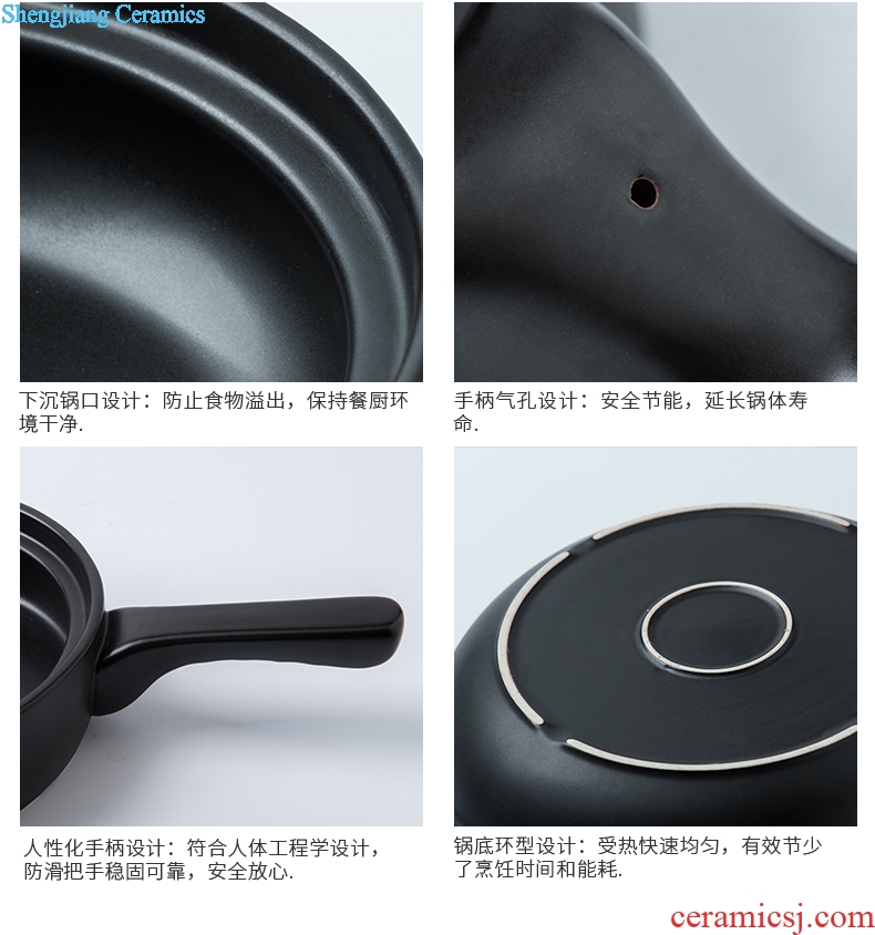 Ijarl million jia sakura ceramic pan frying pan single handle to sweat the small pot stew Fried eggs pot home cooking noodles