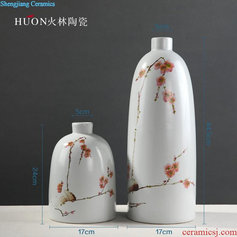 Modern new Chinese vase furnishing articles hand-painted plum blossom white ceramic sitting room TV ark flower arranging zen household act the role ofing is tasted