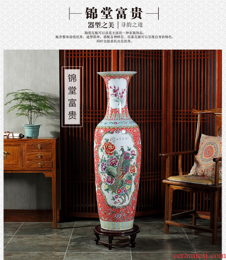 Jingdezhen ceramics powder enamel package of large vase post hotel opening gifts sitting room adornment is placed