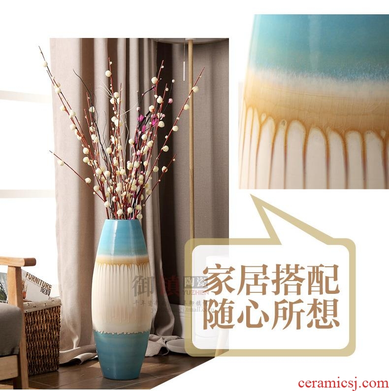 Jingdezhen modern creative household act the role ofing is tasted stateroom ground vase European ceramic vase dry flower arranging furnishing articles