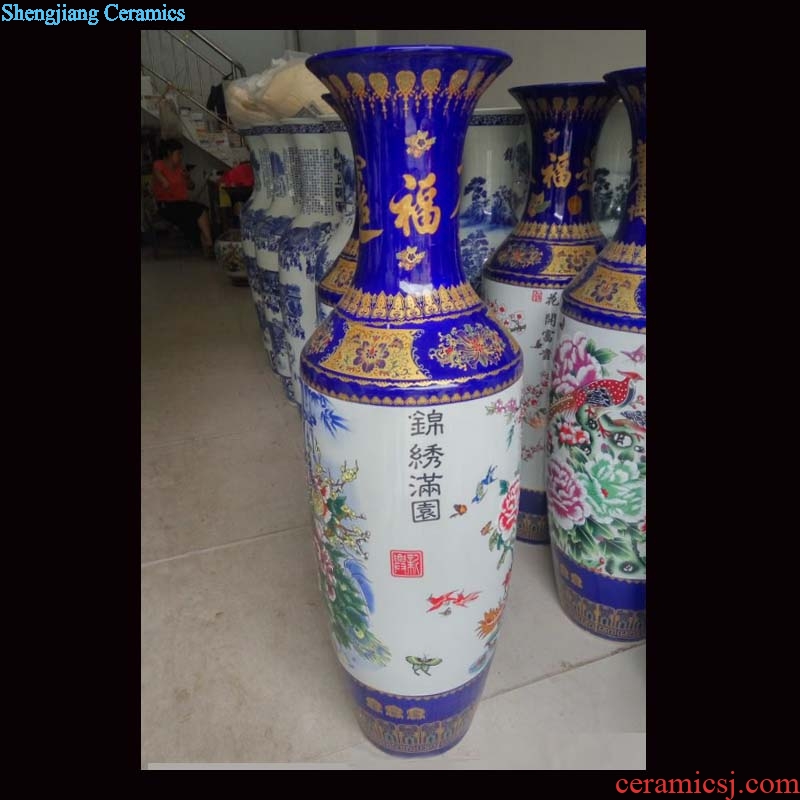Jingdezhen of large vases, ceramic vases, hand-painted powder enamel vase elegant vase opening of the vase