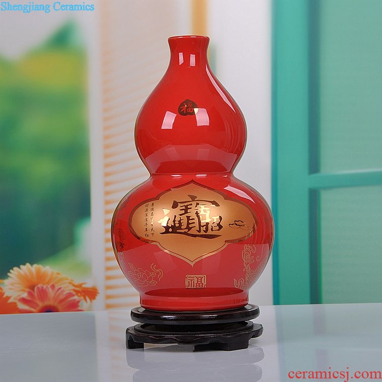 Jingdezhen ceramics maxim gourd vases, contemporary and fashionable household decorations furnishing articles new wedding gift